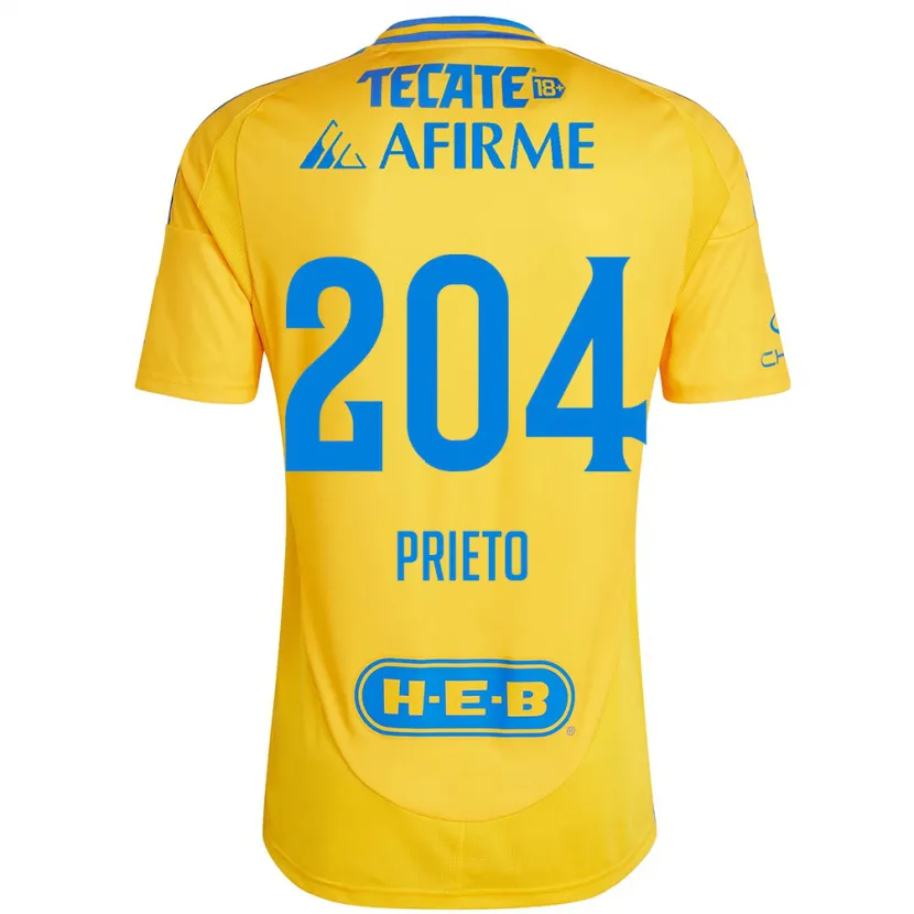 Danxen Kid Leonel Prieto #204 Gold Yellow Home Jersey 2024/25 T-Shirt