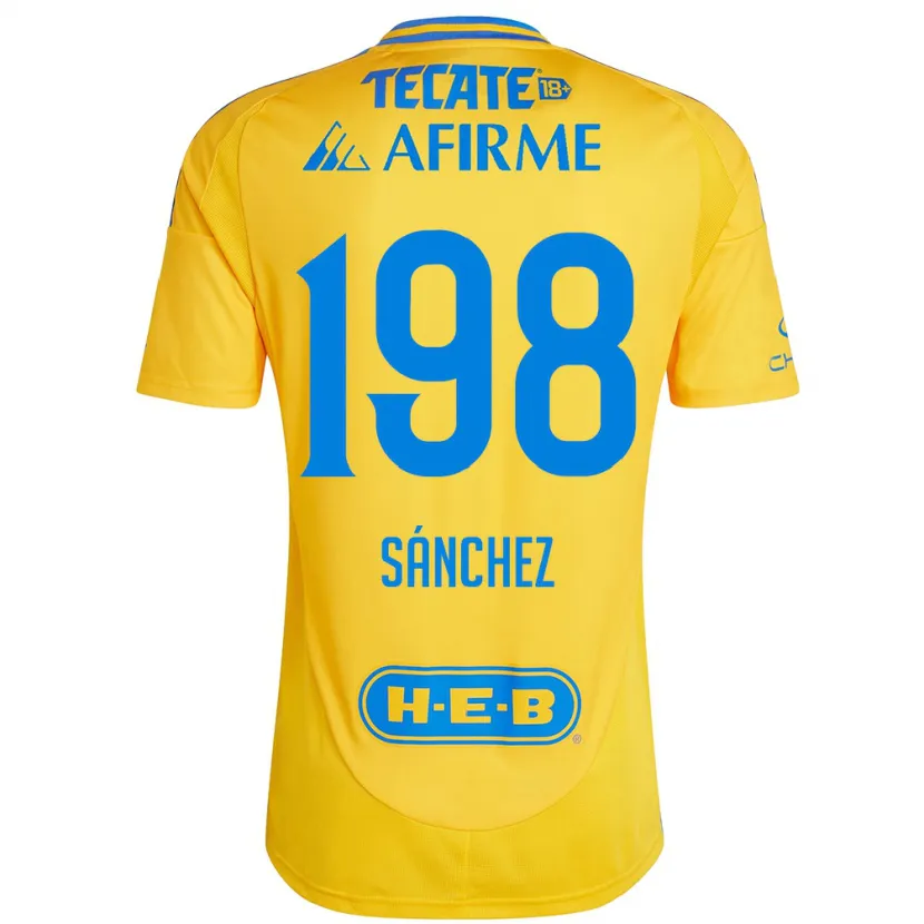 Danxen Kid Diego Sánchez #198 Gold Yellow Home Jersey 2024/25 T-Shirt