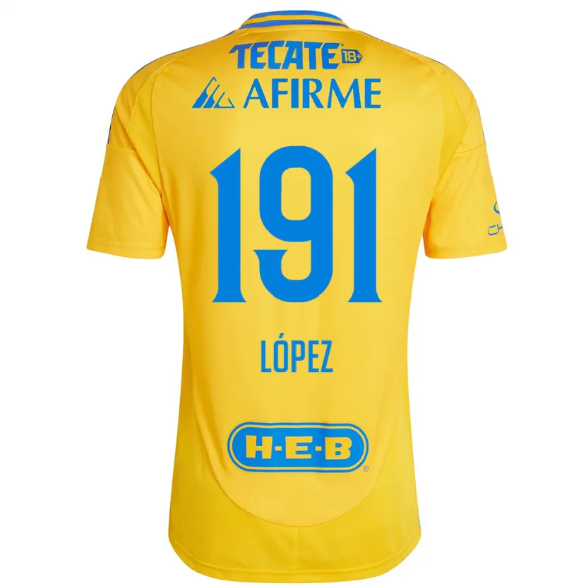 Danxen Kid Adrián López #191 Gold Yellow Home Jersey 2024/25 T-Shirt