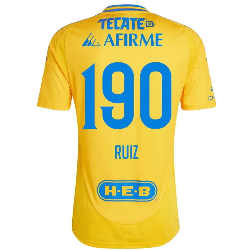 Danxen Kid Óscar Ruiz #190 Gold Yellow Home Jersey 2024/25 T-Shirt