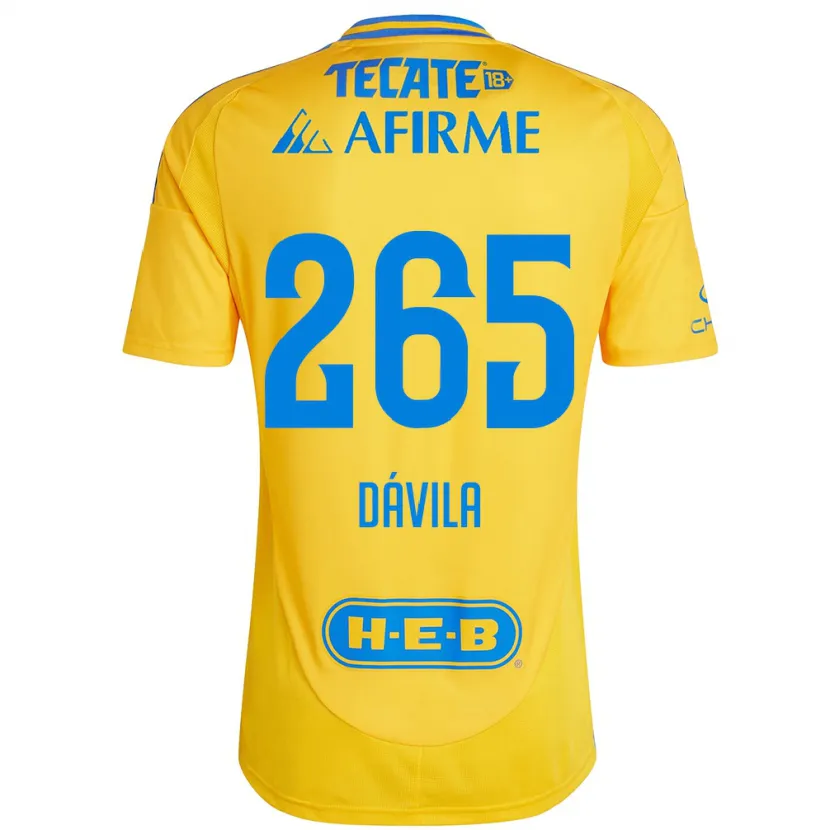 Danxen Kid Emiliano Dávila #265 Gold Yellow Home Jersey 2024/25 T-Shirt