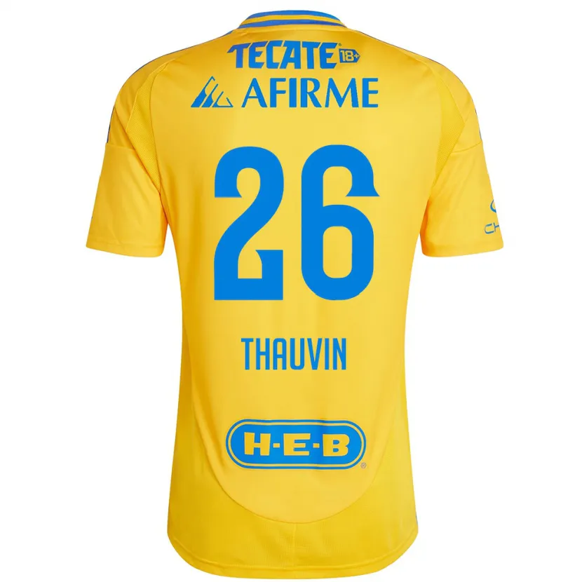 Danxen Kid Florian Thauvin #26 Gold Yellow Home Jersey 2024/25 T-Shirt