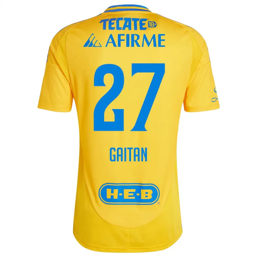 Danxen Kid Natalia Gaitan #27 Gold Yellow Home Jersey 2024/25 T-Shirt