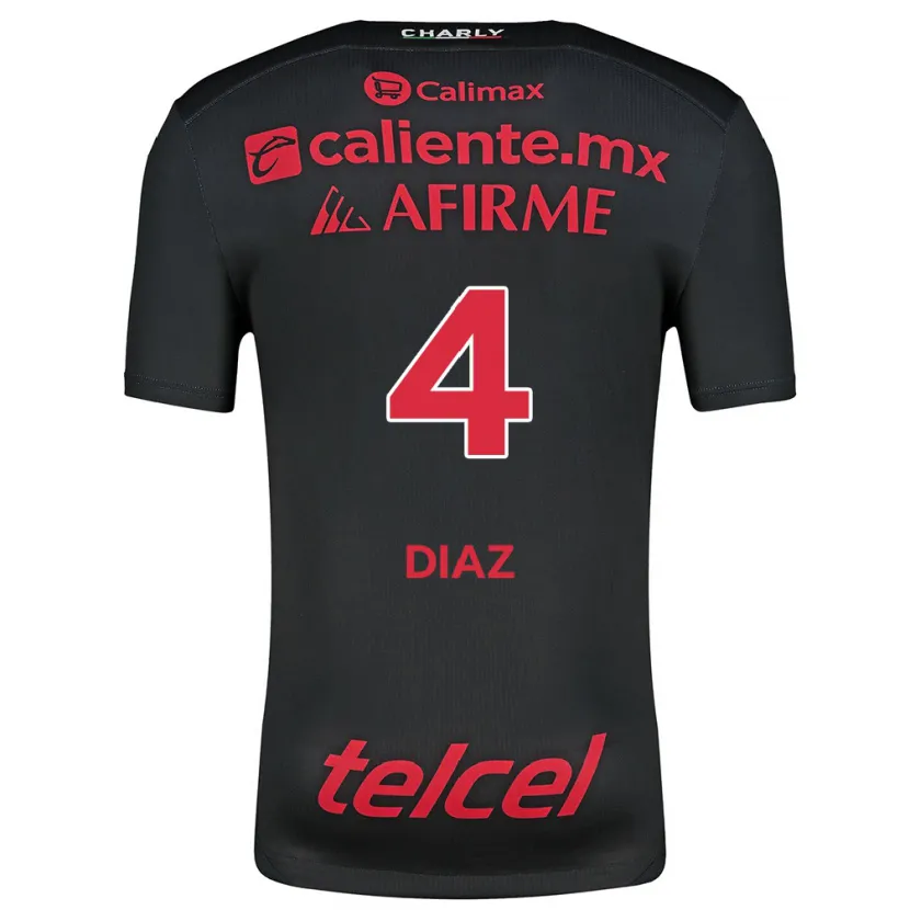 Danxen Kid Nicolás Díaz #4 Black Red Home Jersey 2024/25 T-Shirt