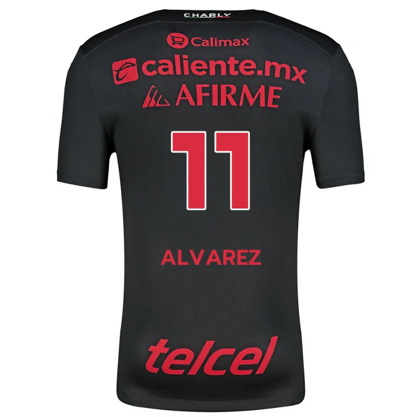 Danxen Kid Efraín Álvarez #11 Black Red Home Jersey 2024/25 T-Shirt