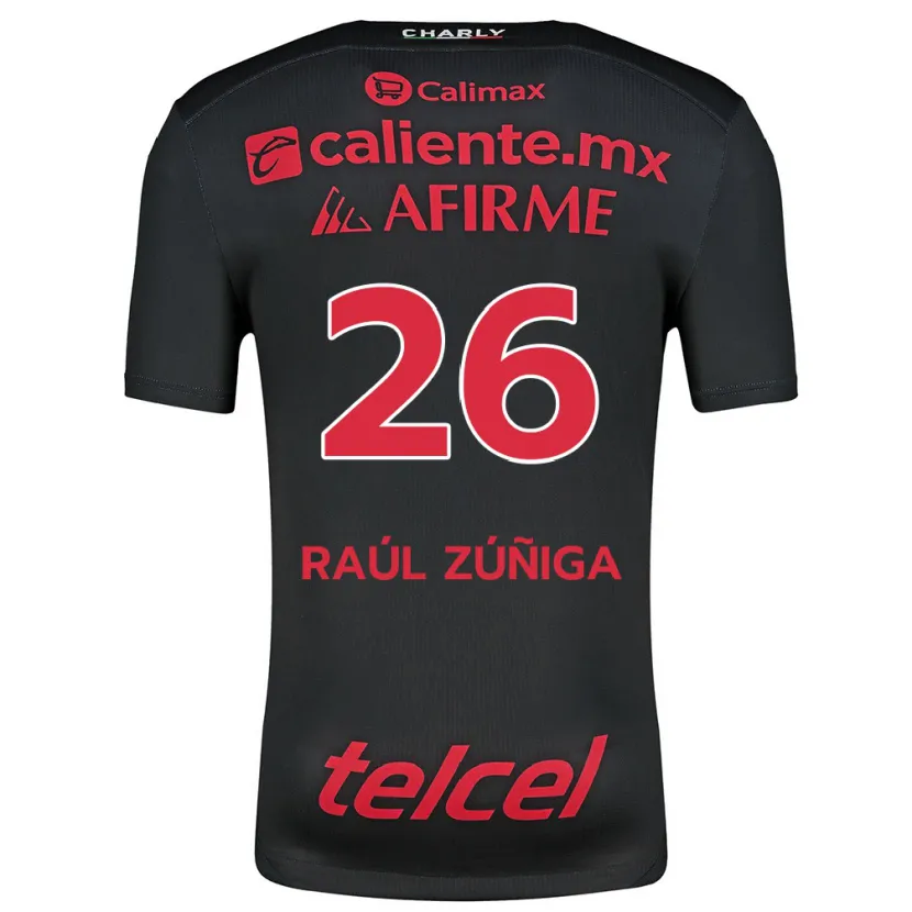 Danxen Kid José Raúl Zúñiga #26 Black Red Home Jersey 2024/25 T-Shirt