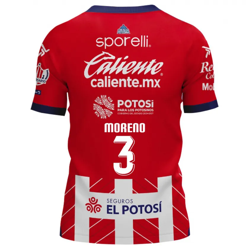 Danxen Kid Iker Moreno #3 Red White Home Jersey 2024/25 T-Shirt