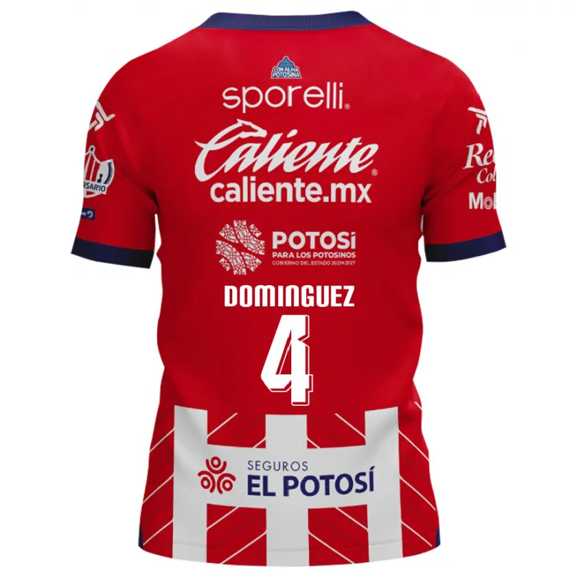 Danxen Kid Julio César Domínguez #4 Red White Home Jersey 2024/25 T-Shirt