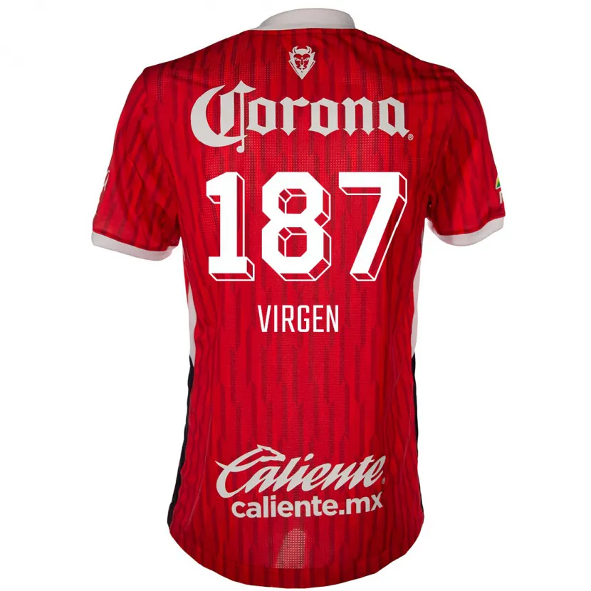 Danxen Kid Oswaldo Virgen #187 Red White Home Jersey 2024/25 T-Shirt