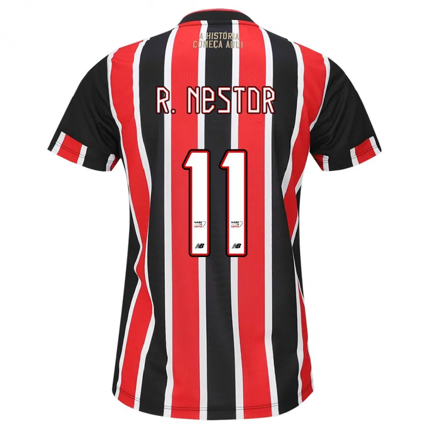 Danxen Kid Rodrigo Nestor #11 Black Red White Away Jersey 2024/25 T-Shirt