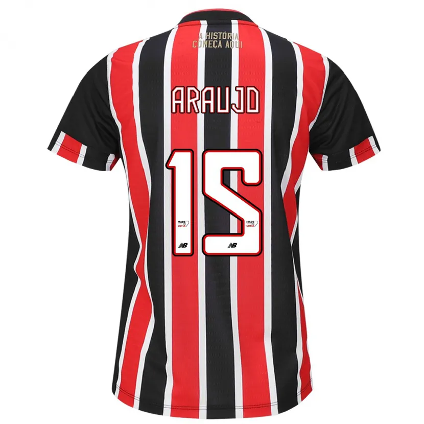 Danxen Kid Michel Araújo #15 Black Red White Away Jersey 2024/25 T-Shirt