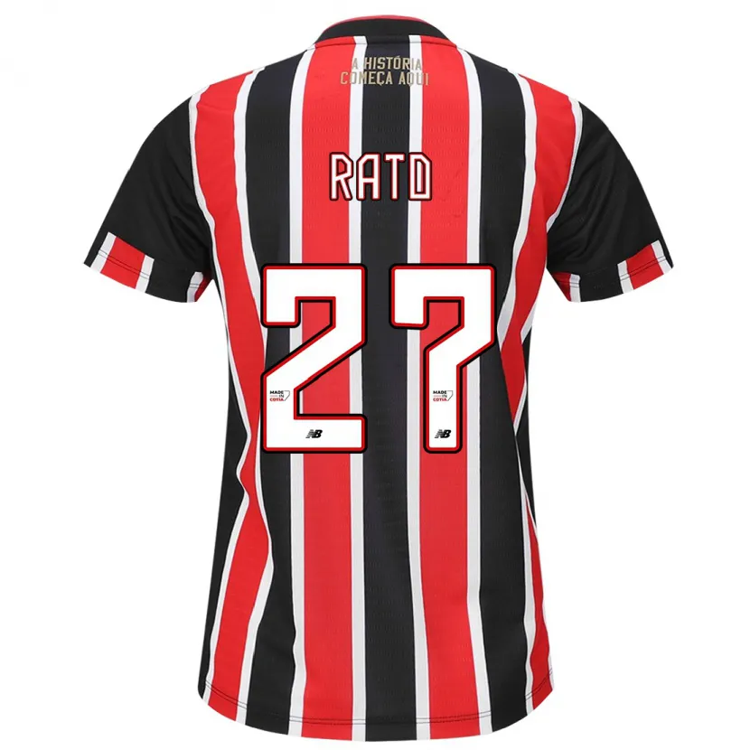 Danxen Kid Wellington Rato #27 Black Red White Away Jersey 2024/25 T-Shirt