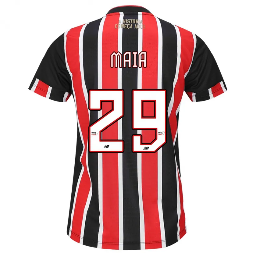 Danxen Kid Pablo Maia #29 Black Red White Away Jersey 2024/25 T-Shirt