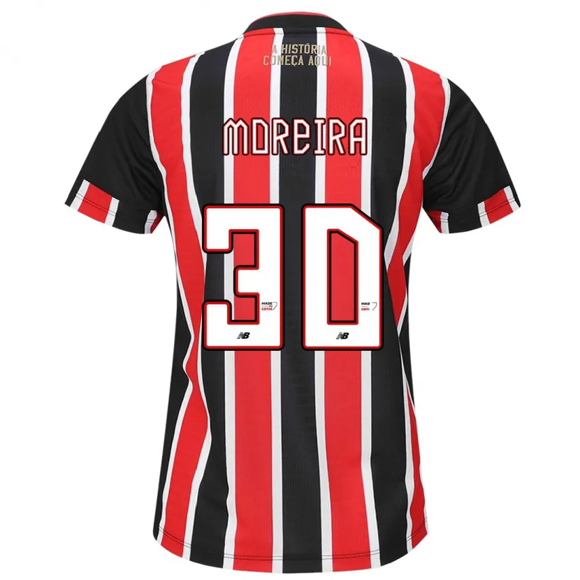 Danxen Kid João Moreira #30 Black Red White Away Jersey 2024/25 T-Shirt