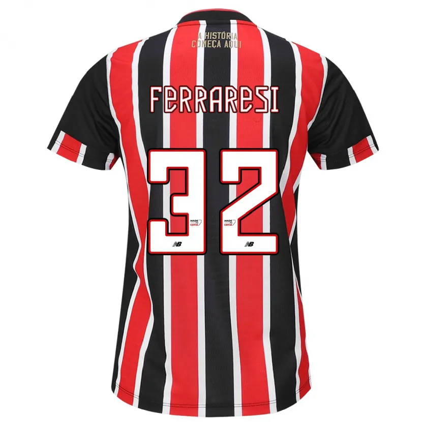 Danxen Kid Nahuel Ferraresi #32 Black Red White Away Jersey 2024/25 T-Shirt