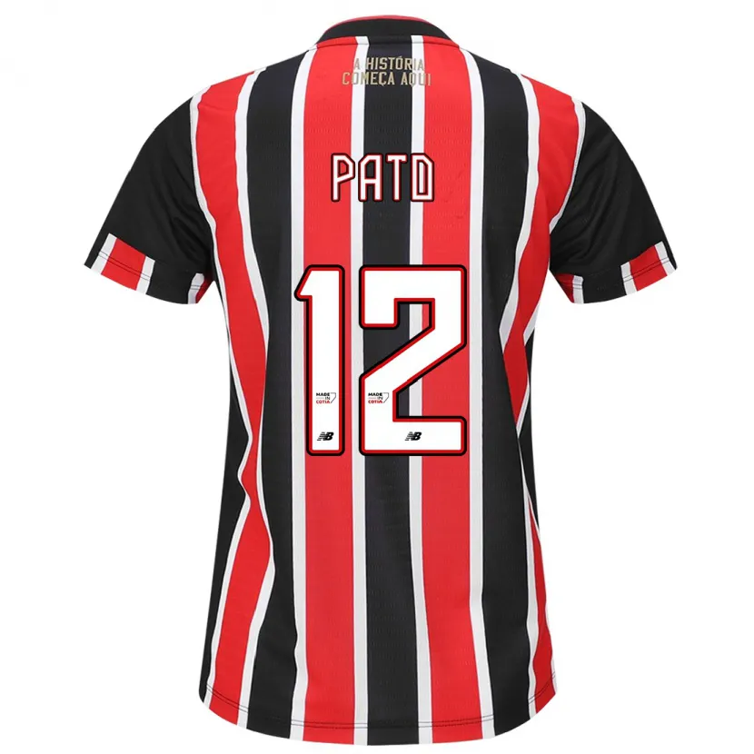 Danxen Kid Alexandre Pato #12 Black Red White Away Jersey 2024/25 T-Shirt