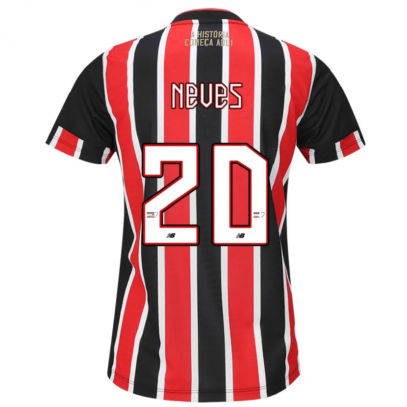 Danxen Kid Gabriel Neves #20 Black Red White Away Jersey 2024/25 T-Shirt