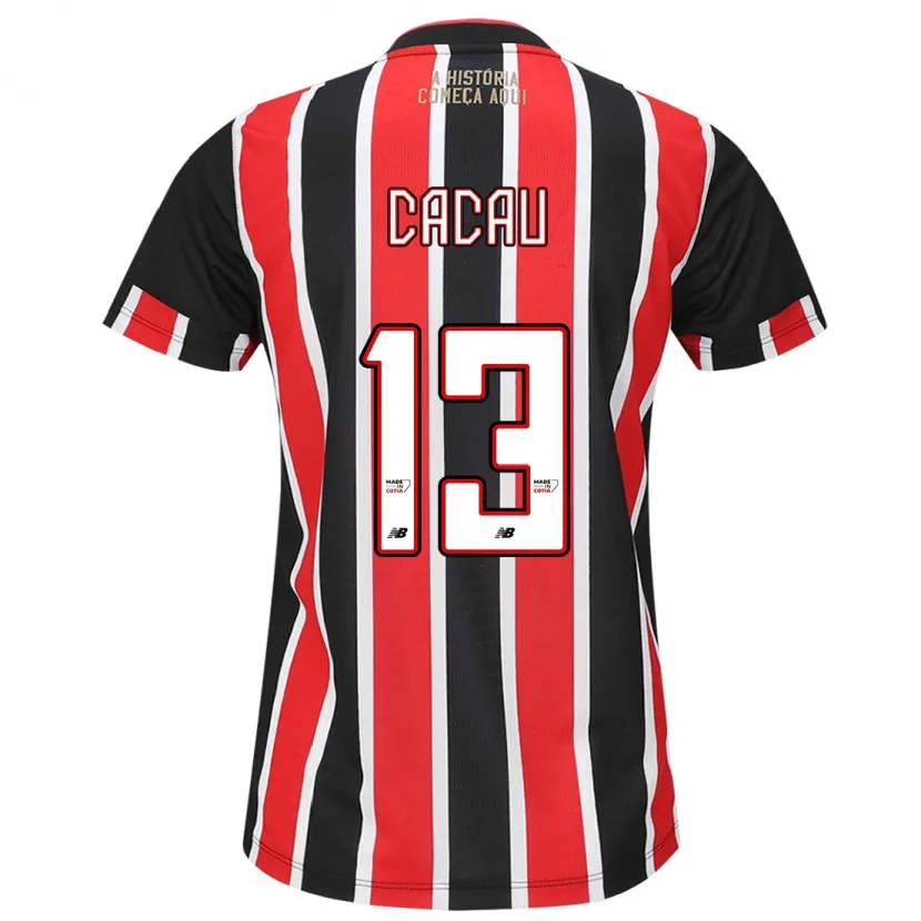 Danxen Kid Cacau #13 Black Red White Away Jersey 2024/25 T-Shirt