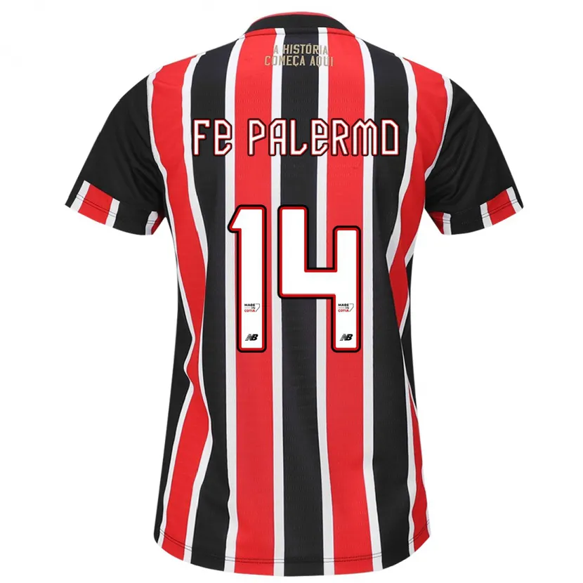 Danxen Kid Fe Palermo #14 Black Red White Away Jersey 2024/25 T-Shirt