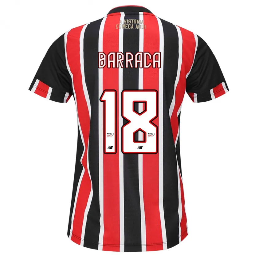 Danxen Kid Barraca #18 Black Red White Away Jersey 2024/25 T-Shirt