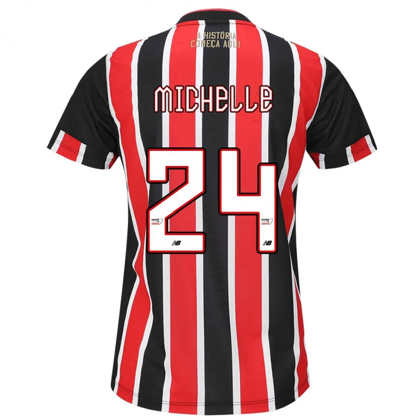 Danxen Kid Michelle #24 Black Red White Away Jersey 2024/25 T-Shirt