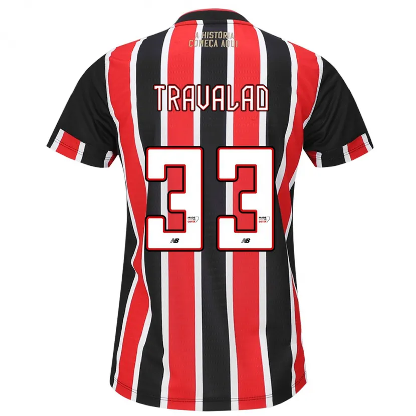 Danxen Kid Rafa Travalão #33 Black Red White Away Jersey 2024/25 T-Shirt