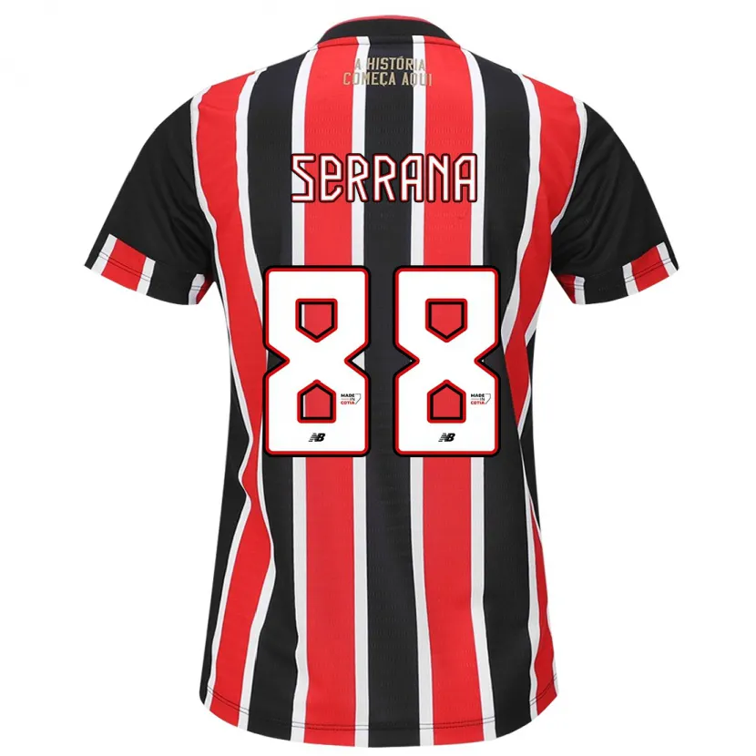 Danxen Kid Serrana #88 Black Red White Away Jersey 2024/25 T-Shirt