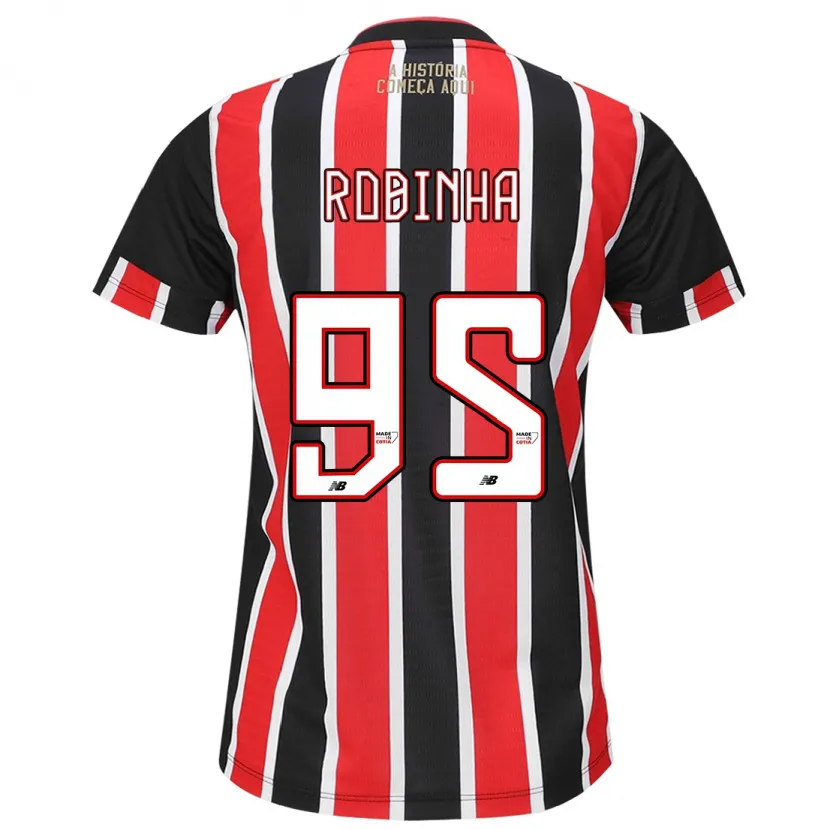 Danxen Kid Robinha #95 Black Red White Away Jersey 2024/25 T-Shirt