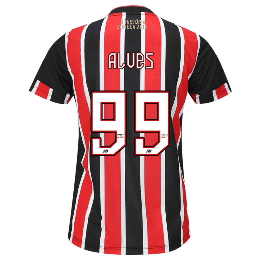 Danxen Kid Letícia Alves #99 Black Red White Away Jersey 2024/25 T-Shirt