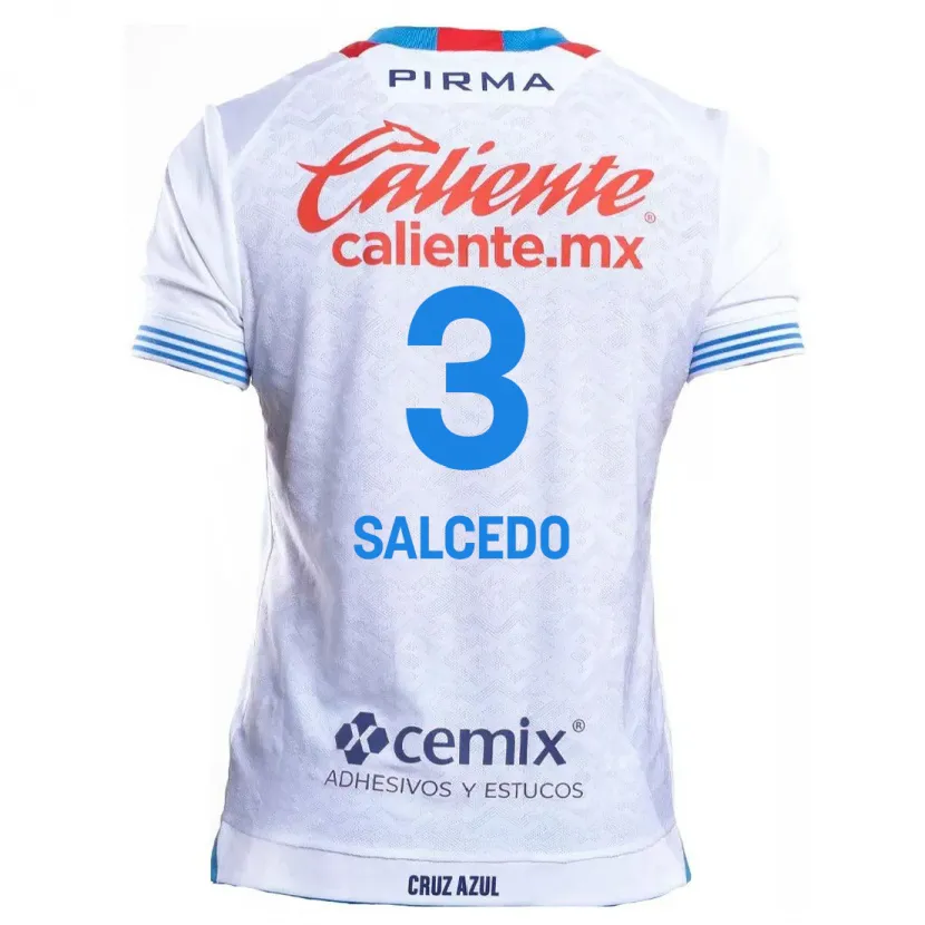 Danxen Kid Carlos Salcedo #3 White Blue Away Jersey 2024/25 T-Shirt