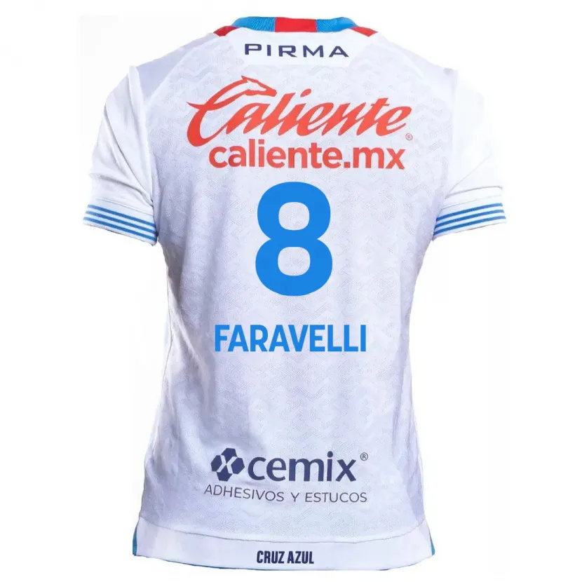 Danxen Kid Lorenzo Faravelli #8 White Blue Away Jersey 2024/25 T-Shirt