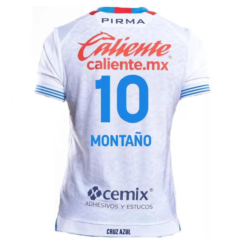 Danxen Kid Andrés Montaño #10 White Blue Away Jersey 2024/25 T-Shirt