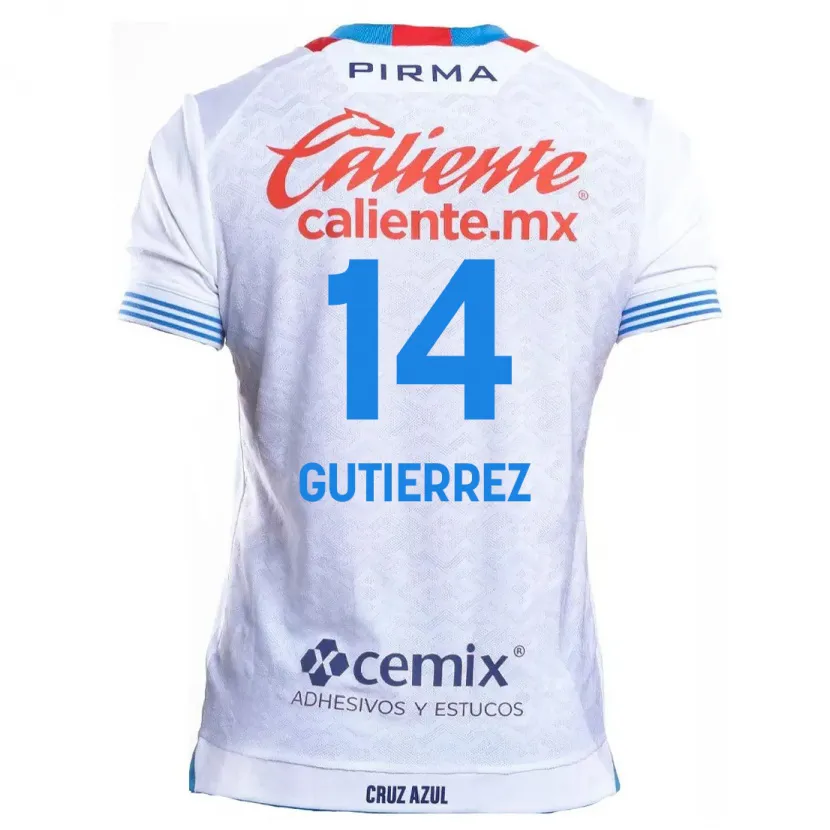 Danxen Kid Alexis Gutiérrez #14 White Blue Away Jersey 2024/25 T-Shirt