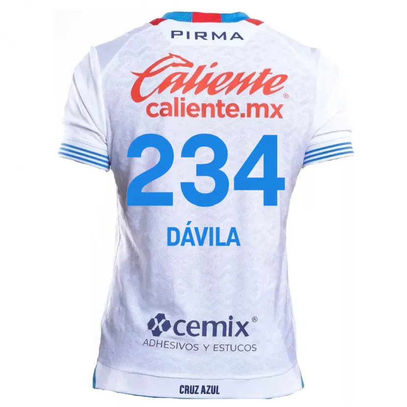 Danxen Kid Emilio Dávila #234 White Blue Away Jersey 2024/25 T-Shirt