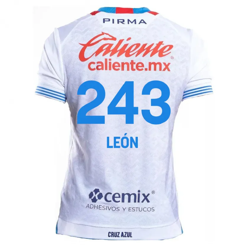 Danxen Kid Cristhian León #243 White Blue Away Jersey 2024/25 T-Shirt