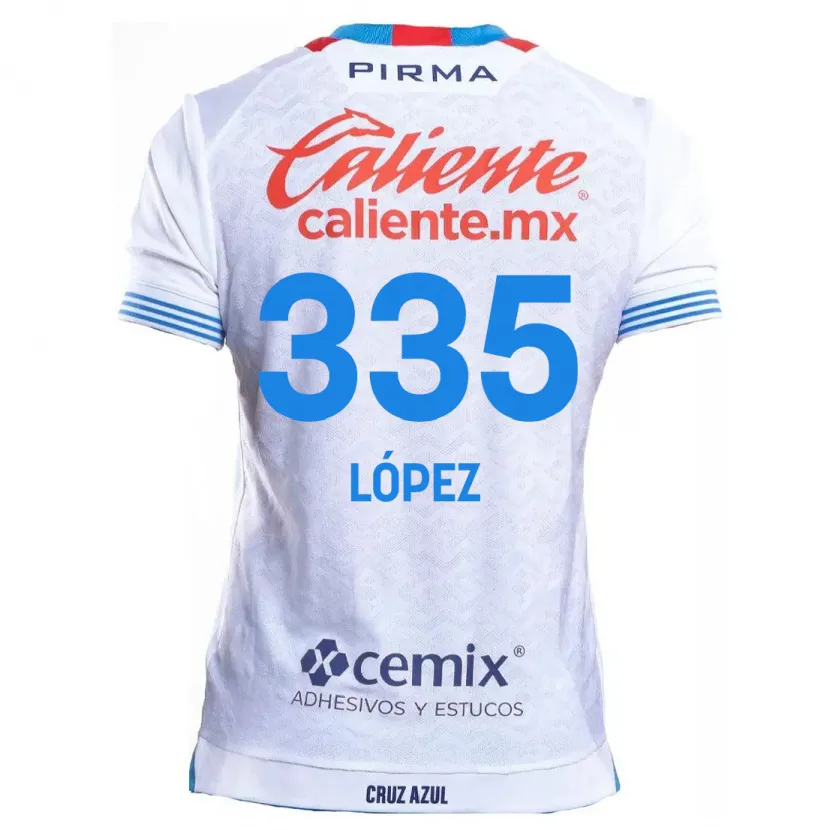 Danxen Kid Alfredo López #335 White Blue Away Jersey 2024/25 T-Shirt