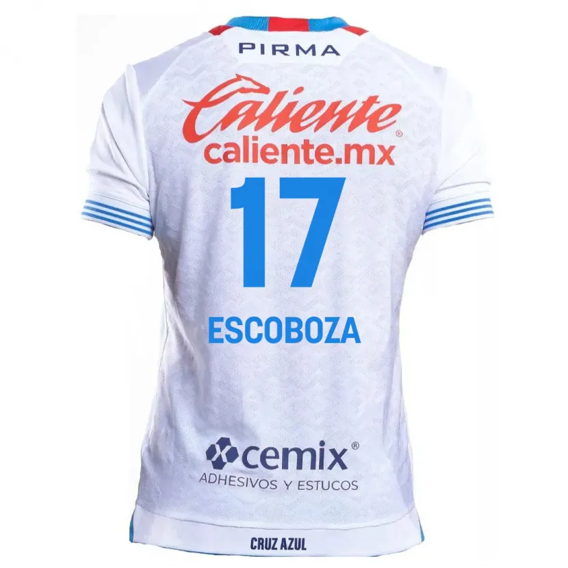 Danxen Kid Alonso Escoboza #17 White Blue Away Jersey 2024/25 T-Shirt