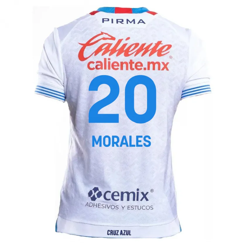 Danxen Kid Iván Morales #20 White Blue Away Jersey 2024/25 T-Shirt