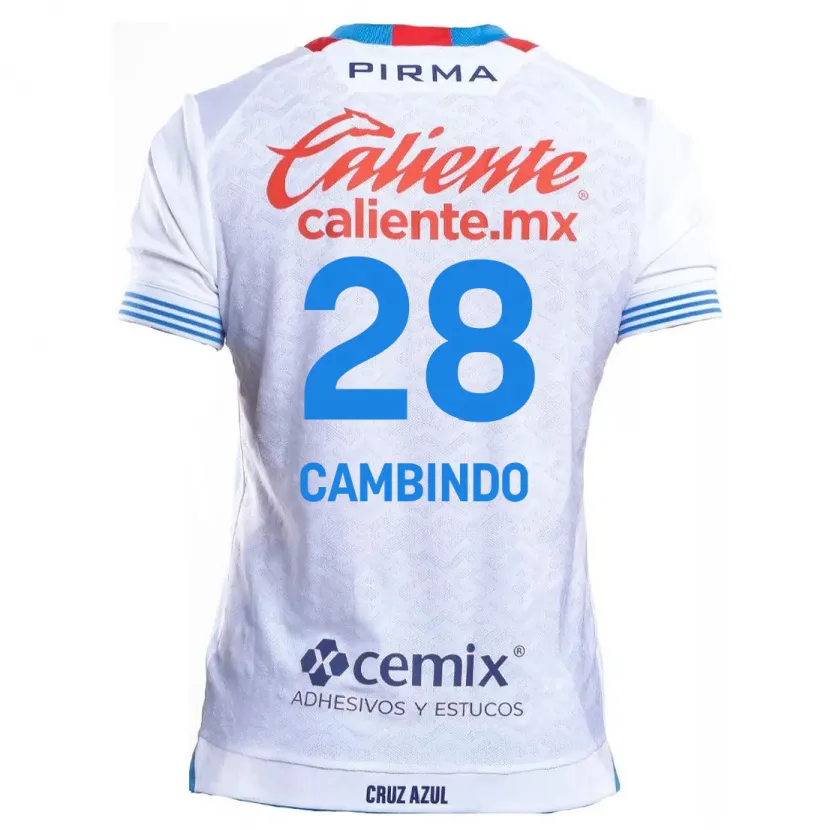 Danxen Kid Diber Cambindo #28 White Blue Away Jersey 2024/25 T-Shirt