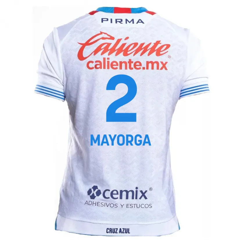 Danxen Kid Alejandro Mayorga #2 White Blue Away Jersey 2024/25 T-Shirt