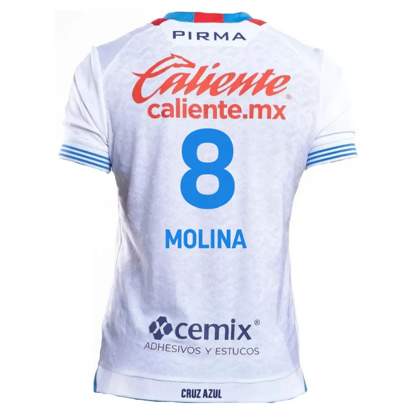 Danxen Kid Dalia Molina #8 White Blue Away Jersey 2024/25 T-Shirt