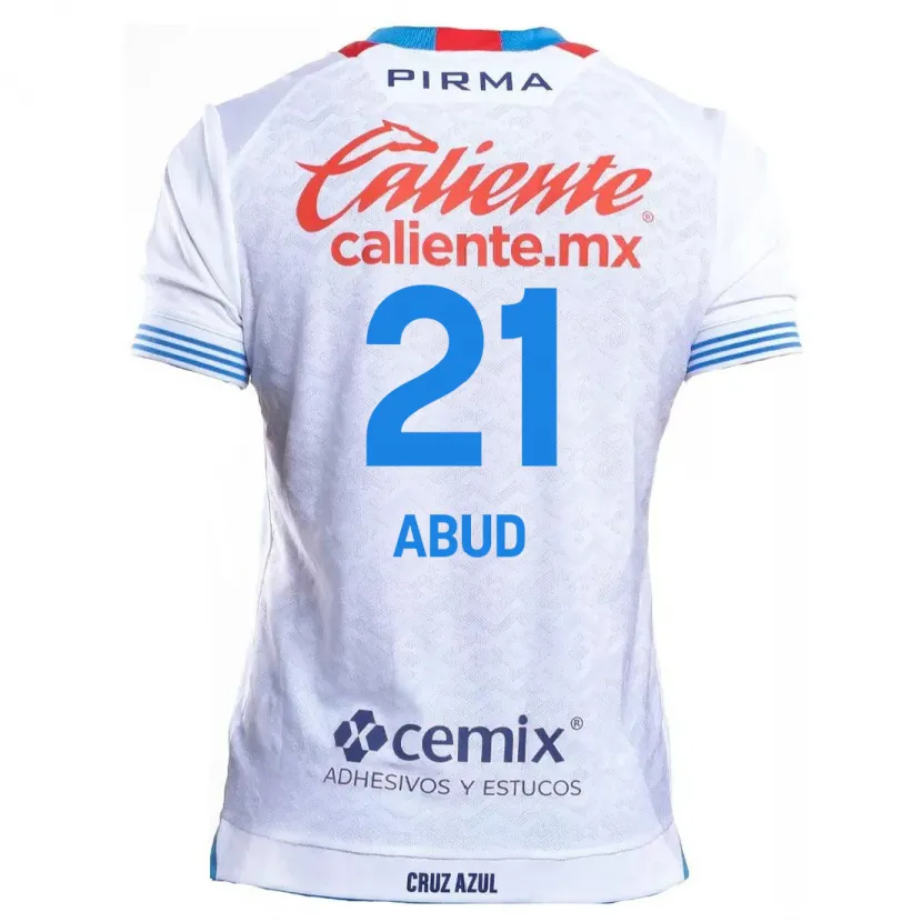 Danxen Kid Karime Abud #21 White Blue Away Jersey 2024/25 T-Shirt