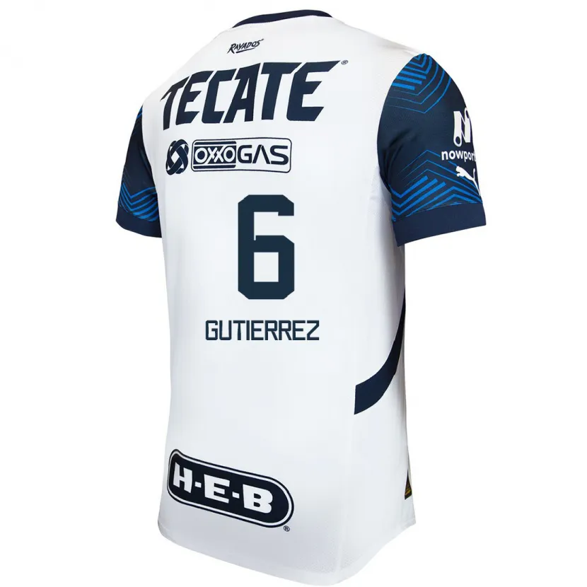 Danxen Kid Édson Gutiérrez #6 White Blue Away Jersey 2024/25 T-Shirt