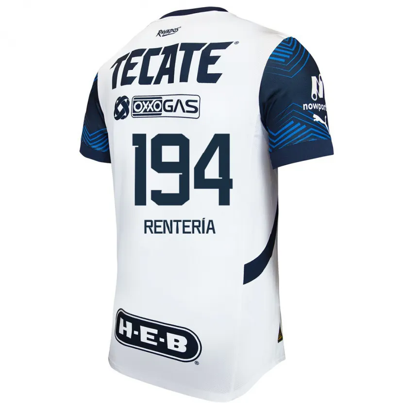 Danxen Kid Ricardo Rentería #194 White Blue Away Jersey 2024/25 T-Shirt