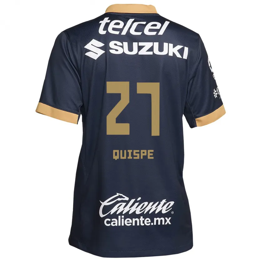 Danxen Kid Piero Quispe #27 Obsidian Gold White Away Jersey 2024/25 T-Shirt