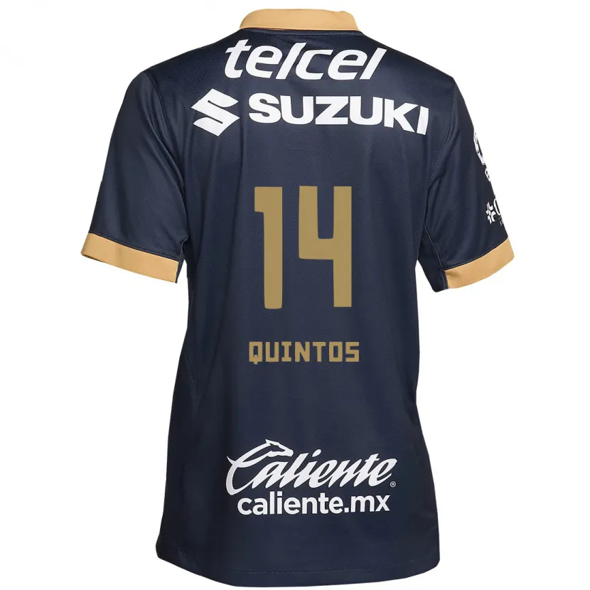 Danxen Kid Bibiana Quintos #14 Obsidian Gold White Away Jersey 2024/25 T-Shirt