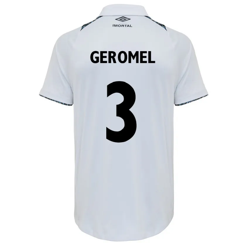 Danxen Kid Pedro Geromel #3 White Blue Away Jersey 2024/25 T-Shirt