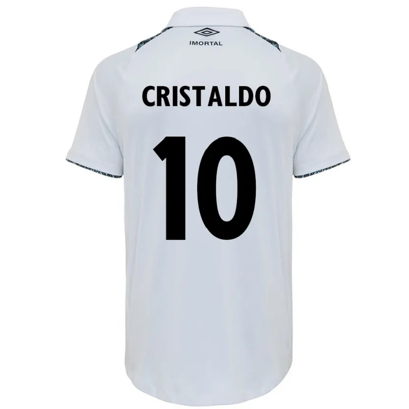 Danxen Kid Franco Cristaldo #10 White Blue Away Jersey 2024/25 T-Shirt