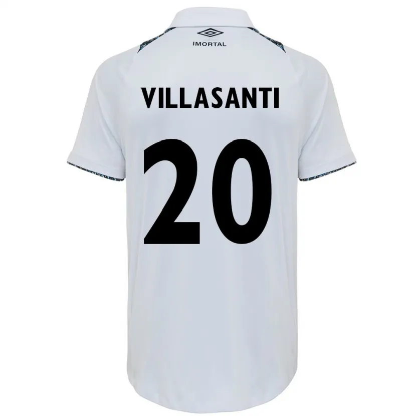 Danxen Kid Mathías Villasanti #20 White Blue Away Jersey 2024/25 T-Shirt