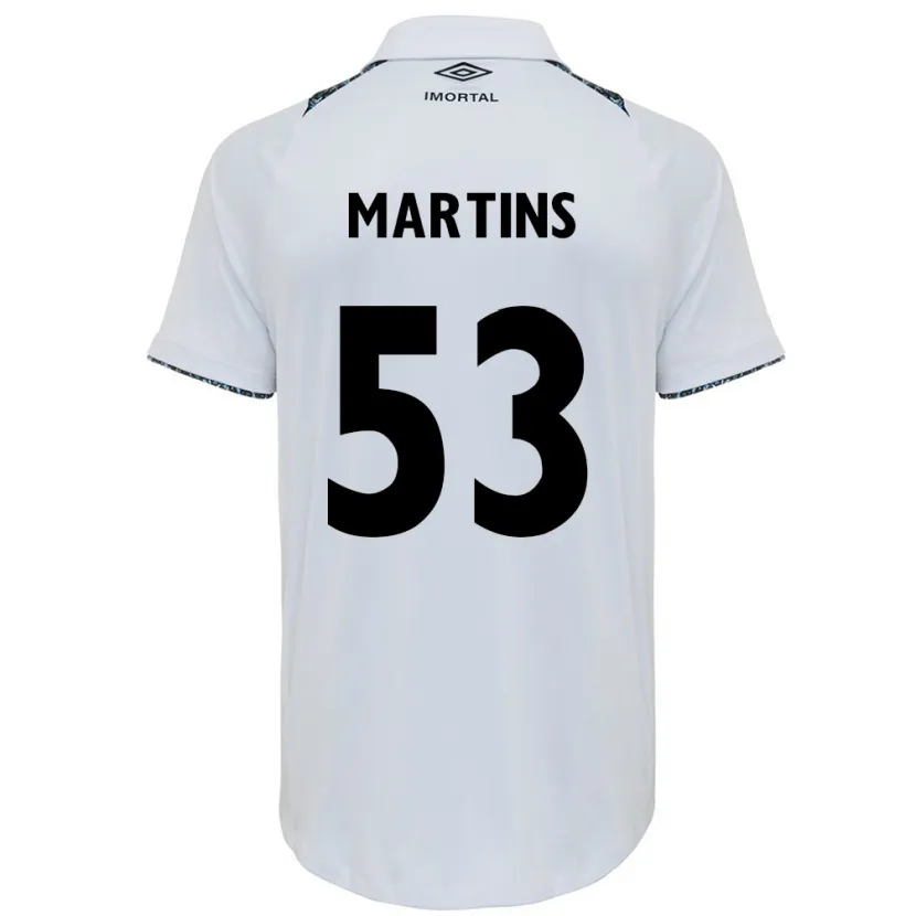 Danxen Kid Gustavo Martins #53 White Blue Away Jersey 2024/25 T-Shirt